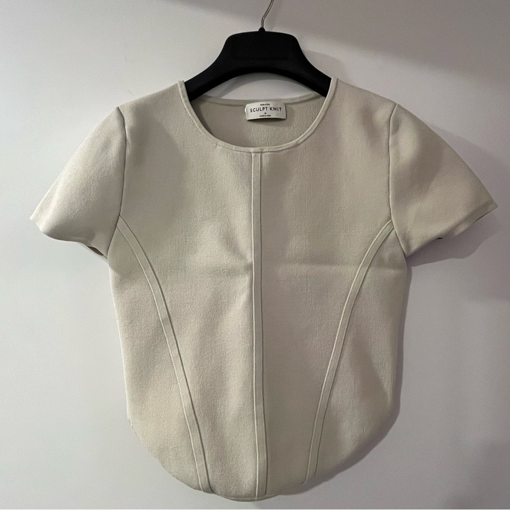 Babaton sculpt knit cropped tee